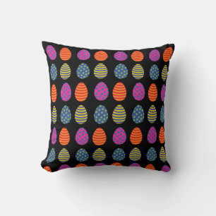 Coloured Easter Eggs Pattern Throw Pillow