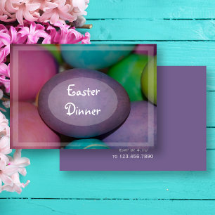 Coloured Eggs Easter Dinner Invitation
