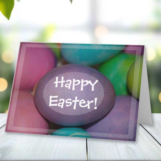 Coloured Eggs Happy Easter Holiday Card (Creator Uploaded)