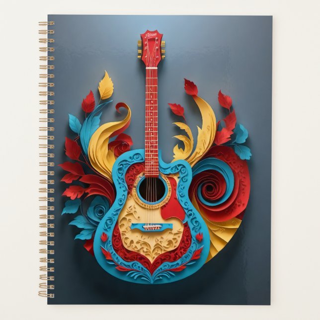  Coloured Fantasy Guitar Planner (Front)