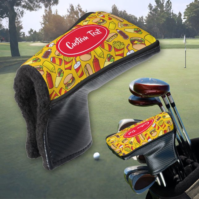 Coloured Fast Food Icons Pattern Golf Head Cover (Creator Uploaded)