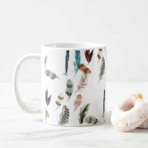 Coloured feathers coffee mug