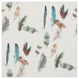 Coloured feathers fabric