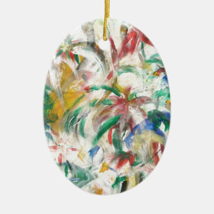 Coloured Fingerpaint Art Ceramic Ornament