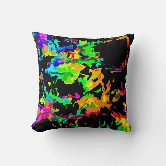 Coloured flames throw pillow (Front)