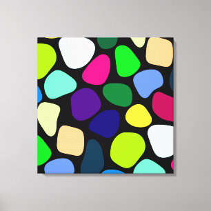 Coloured Flat Stone Mosaic I + your ideas Canvas Print