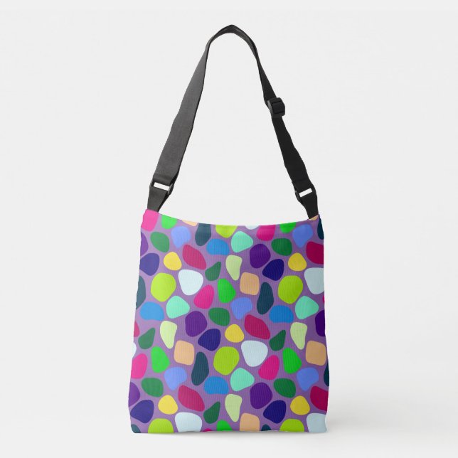 Coloured Flat Stone Mosaic I + your ideas Crossbody Bag (Front)