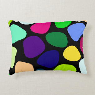 Coloured Flat Stone Mosaic I + your ideas Decorative Pillow