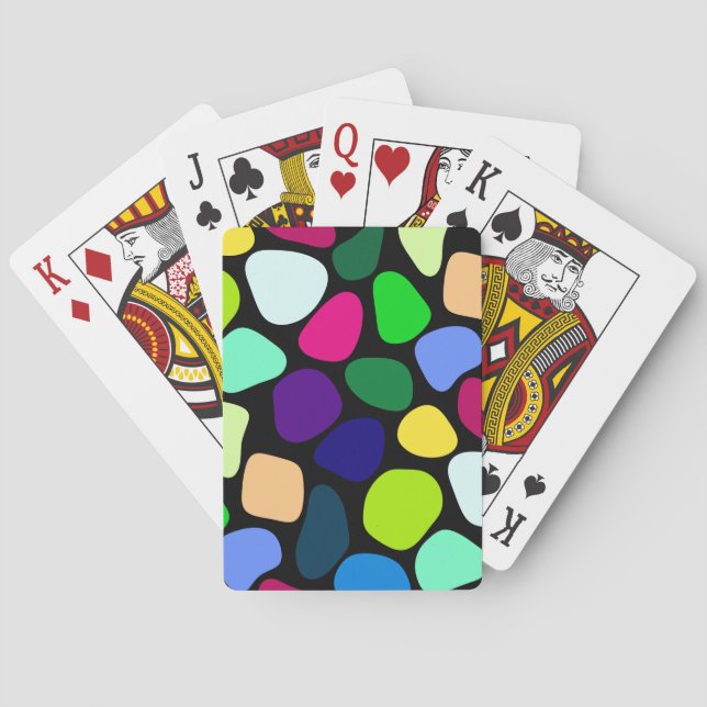 Coloured Flat Stone Mosaic I + your ideas Playing Cards (Back)