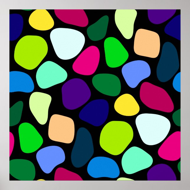 Coloured Flat Stone Mosaic I + your ideas Poster (Front)