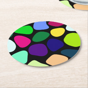 Coloured Flat Stone Mosaic I + your ideas Round Paper Coaster