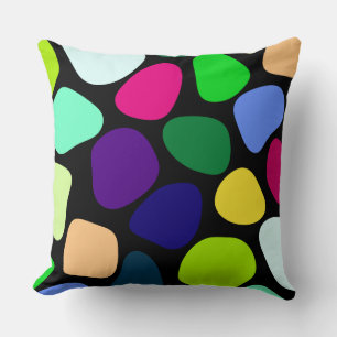 Coloured Flat Stone Mosaic I + your ideas Throw Pillow
