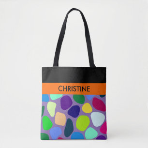 Coloured Flat Stone Mosaic I + your ideas Tote Bag