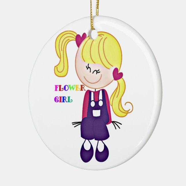 Coloured Flower Girl Ceramic Ornament (Left)