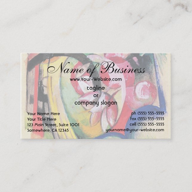 Coloured Flowers (Abstract Forms) by Franz Marc Business Card (Front)