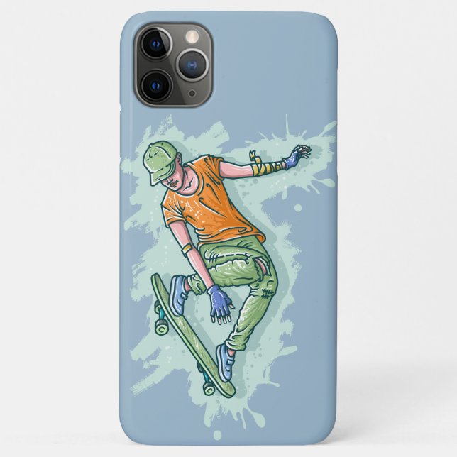 Coloured Flying Skater, Funny Illustration Case-Mate iPhone Case (Back)