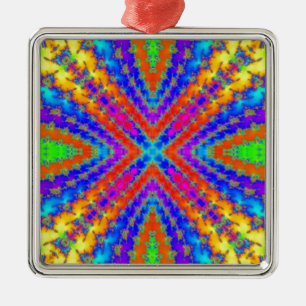 coloured fractal kaleidoscope Art Metal Ornament