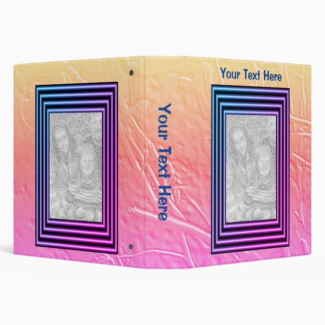 Coloured Frame Personalized Your Photo  Binder (Background)