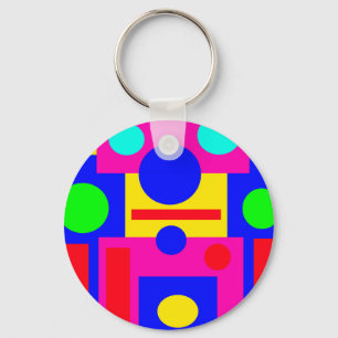Coloured geometric shapes keychain