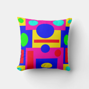Coloured geometric shapes throw pillow