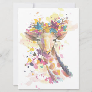 Coloured Giraffe watercolor Perfect gift