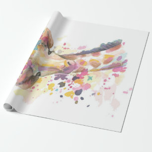 Coloured Giraffe watercolor Perfect gift Wrapping Paper