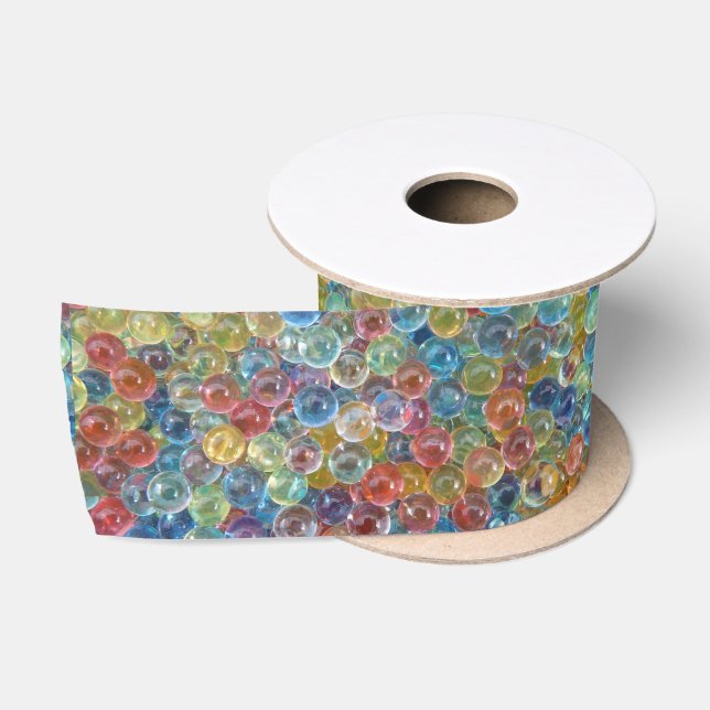 coloured glass beads ribbon satin ribbon (Spool)