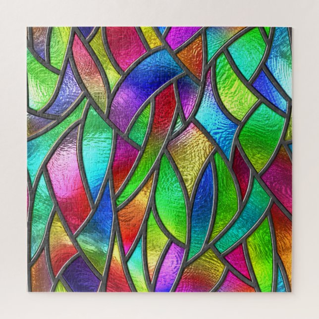 Coloured Glass Pattern 3D Texture Jigsaw Puzzle (Vertical)