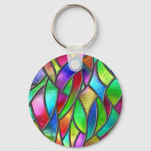 Coloured Glass Pattern 3D Texture Keychain