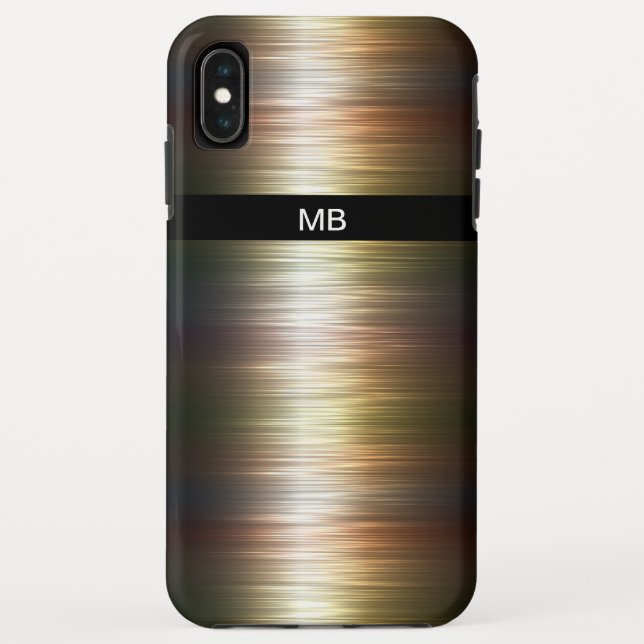Coloured Gold Metal Monogram Style Case-Mate iPhone Case (Back)