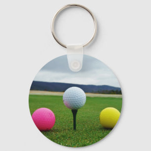 Coloured Golf Balls, mountain tee Keychain