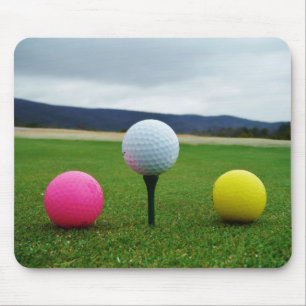 Coloured Golf Balls, mountain tee Mouse Pad