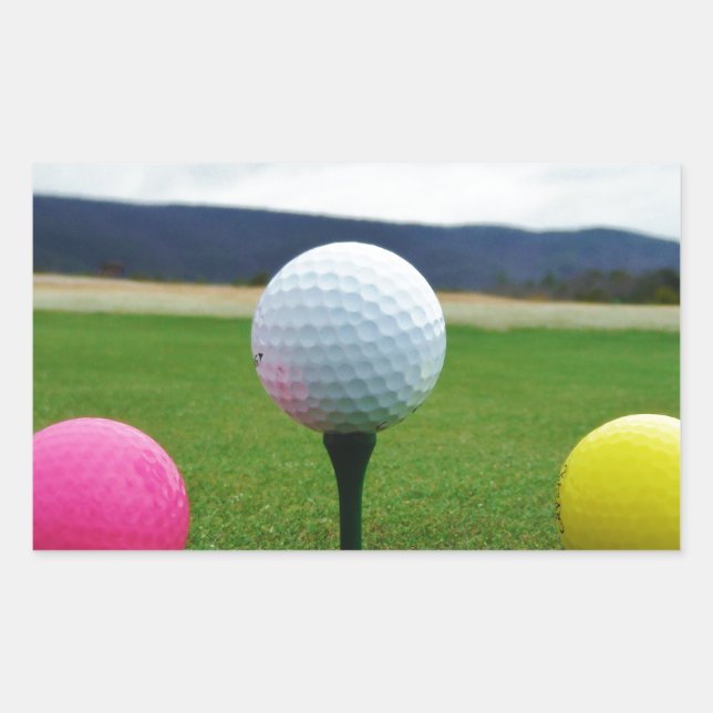 Coloured Golf Balls, mountain tee Sticker (Front)
