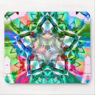 Coloured green virtual stars with neon shades  thr mouse pad