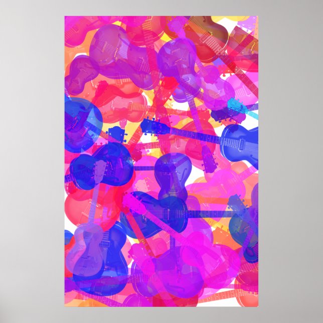 Coloured Guitar Collage Poster (Front)