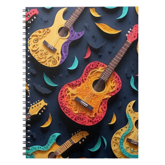 Coloured Guitar Pattern Notebook (Front)