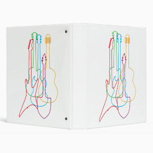 Coloured Guitars Electric Acoustic Classical Gift  Binder
