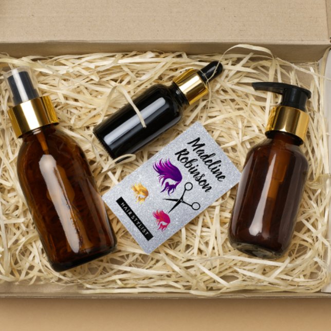 Coloured Hair | Salon Scissors | Glitter Appointment Card (Creator Uploaded)