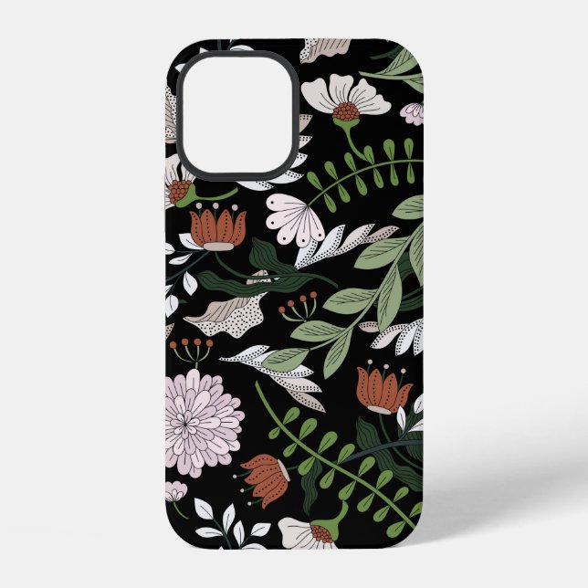 Coloured hand painted seamless pattern with flower iPhone case (Back)