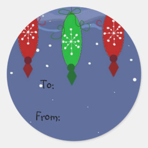 Coloured Hanging Baubles Classic Round Sticker