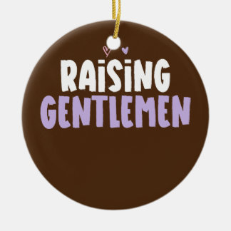 Coloured Heart Funny Raising Gentlemen Saying Ceramic Ornament