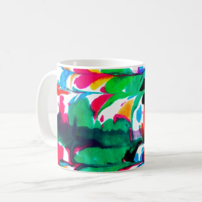Coloured hearts coffee mug (Front Left)