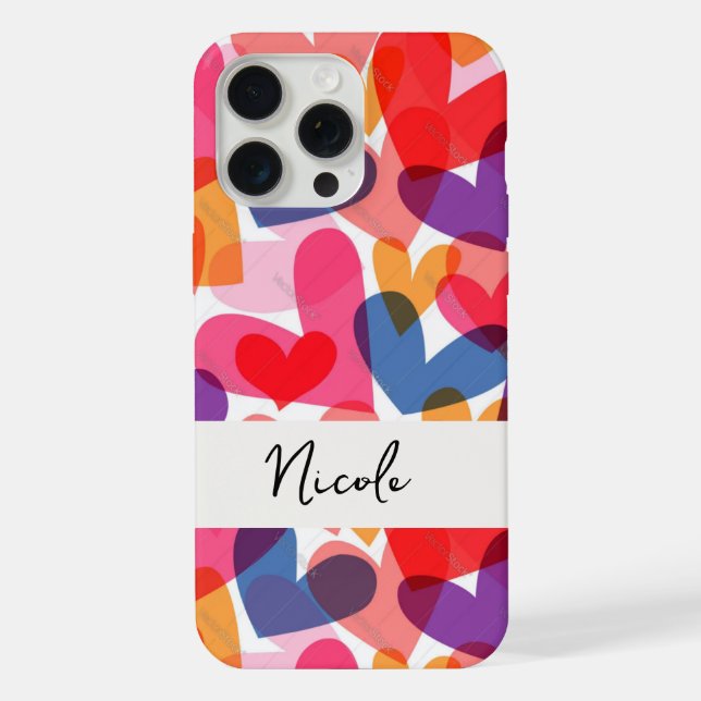Coloured Hearts iPhone Case (Back)