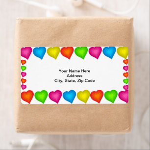 Coloured Hearts  Labels