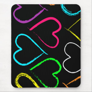Coloured Hearts mousepad