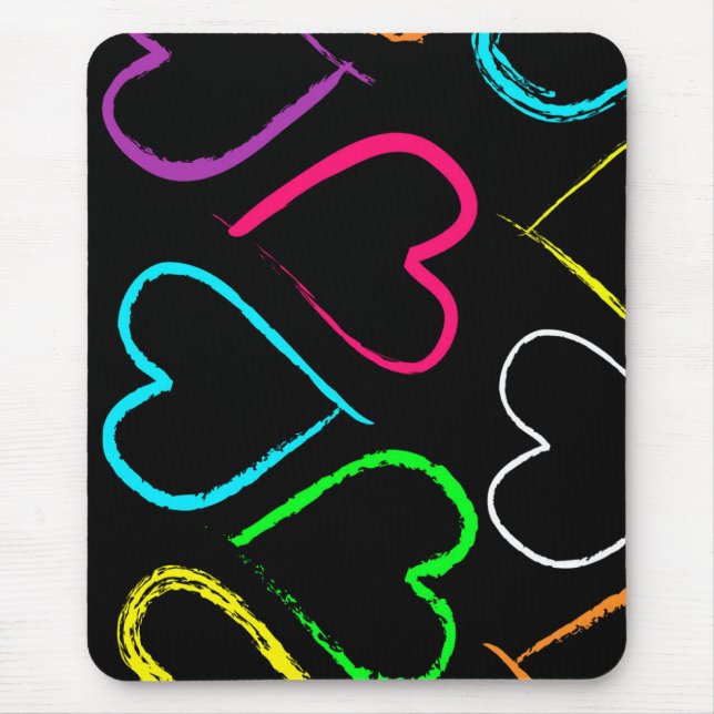 Coloured Hearts mousepad (Front)