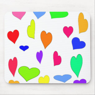 Coloured Hearts Mousepad
