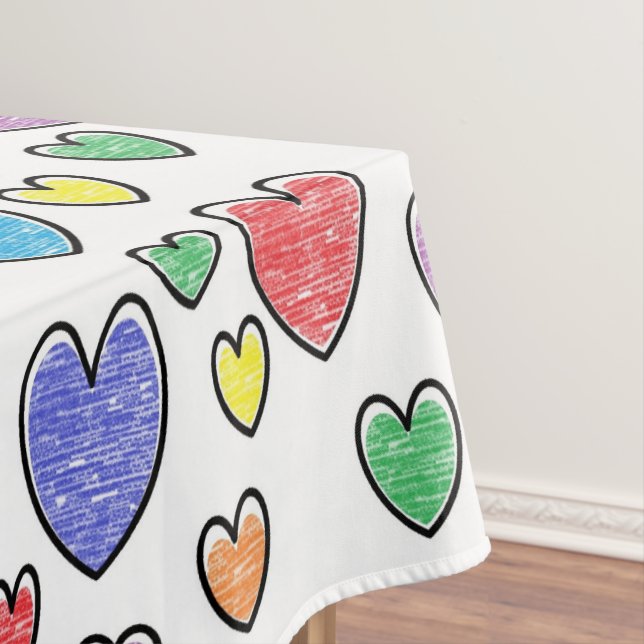 Coloured Hearts Tablecloth (In Situ)