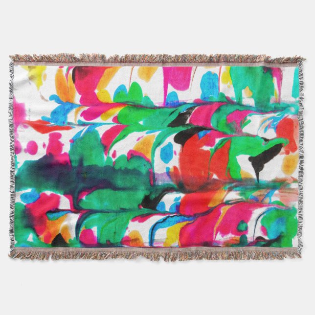 Coloured hearts throw blanket (Front)