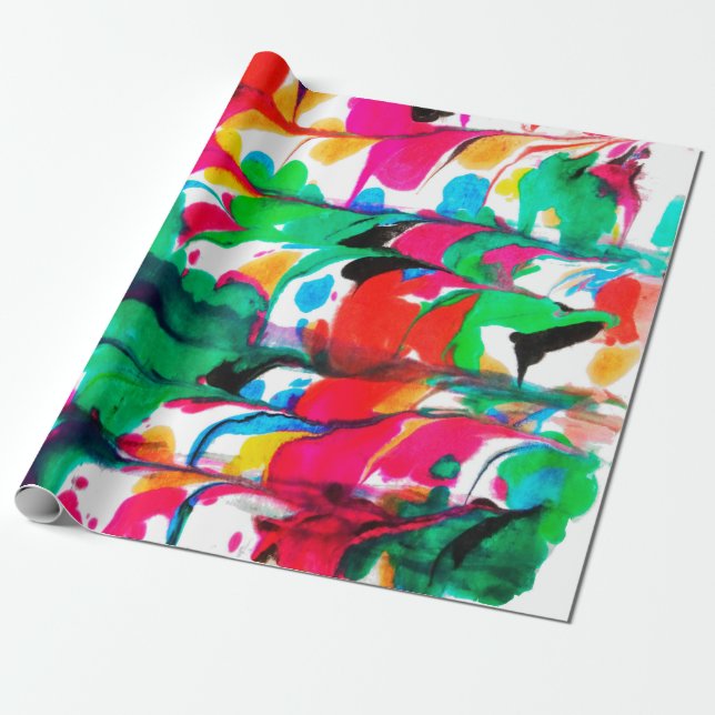 Coloured hearts wrapping paper (Unrolled)